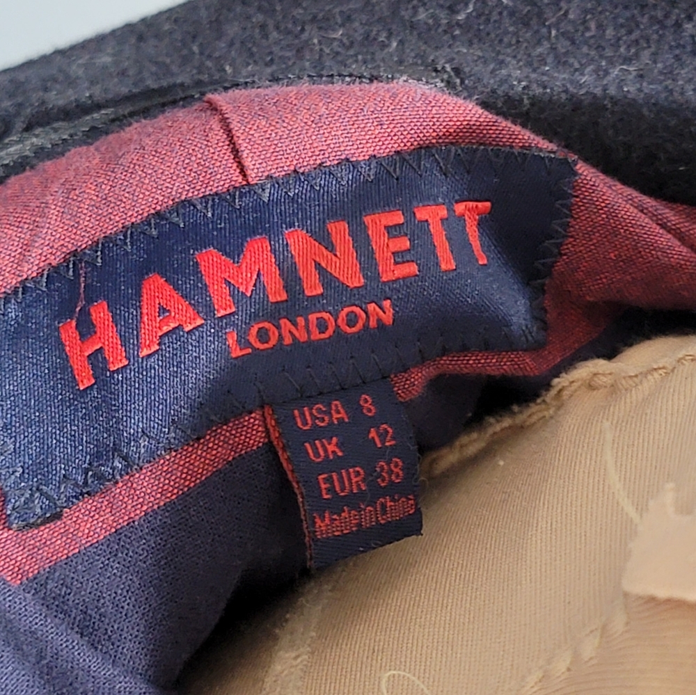 Katherine Hamnett navy blue wool blend pea coat 8 - Picture 9 of 11